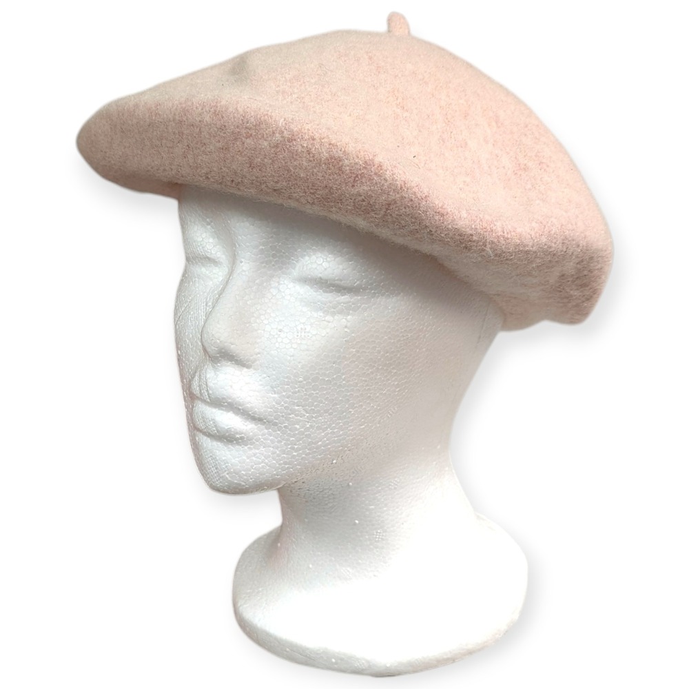 David and Young Blush Pink 100% Wool Beret Hat FWBRT217 One Size
